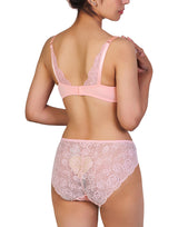 Butterfly back Bra With Lacy Panty SET-PEACH PEARL
