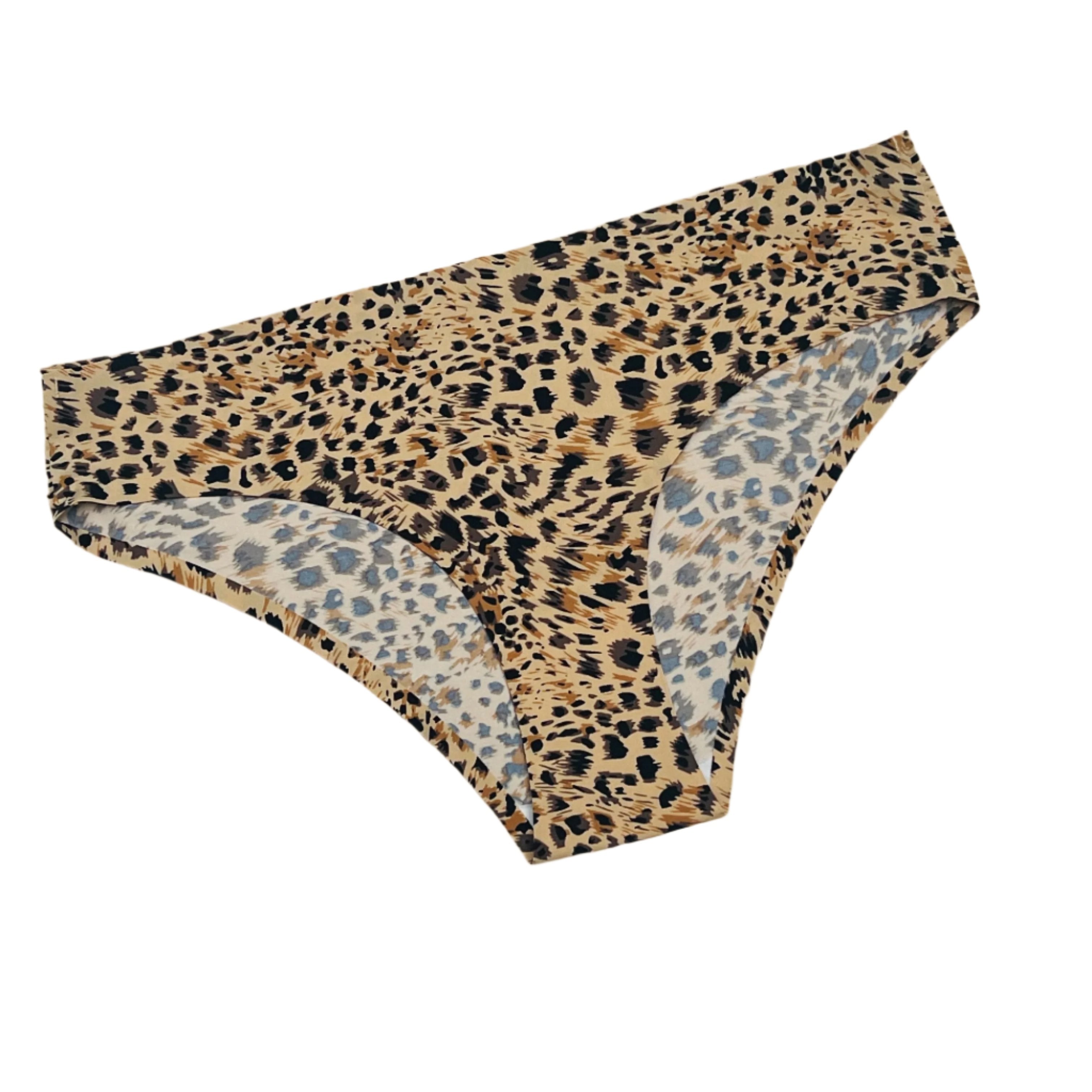 Losha Mid-Waist Laser-Cut Briefs - Cheetah