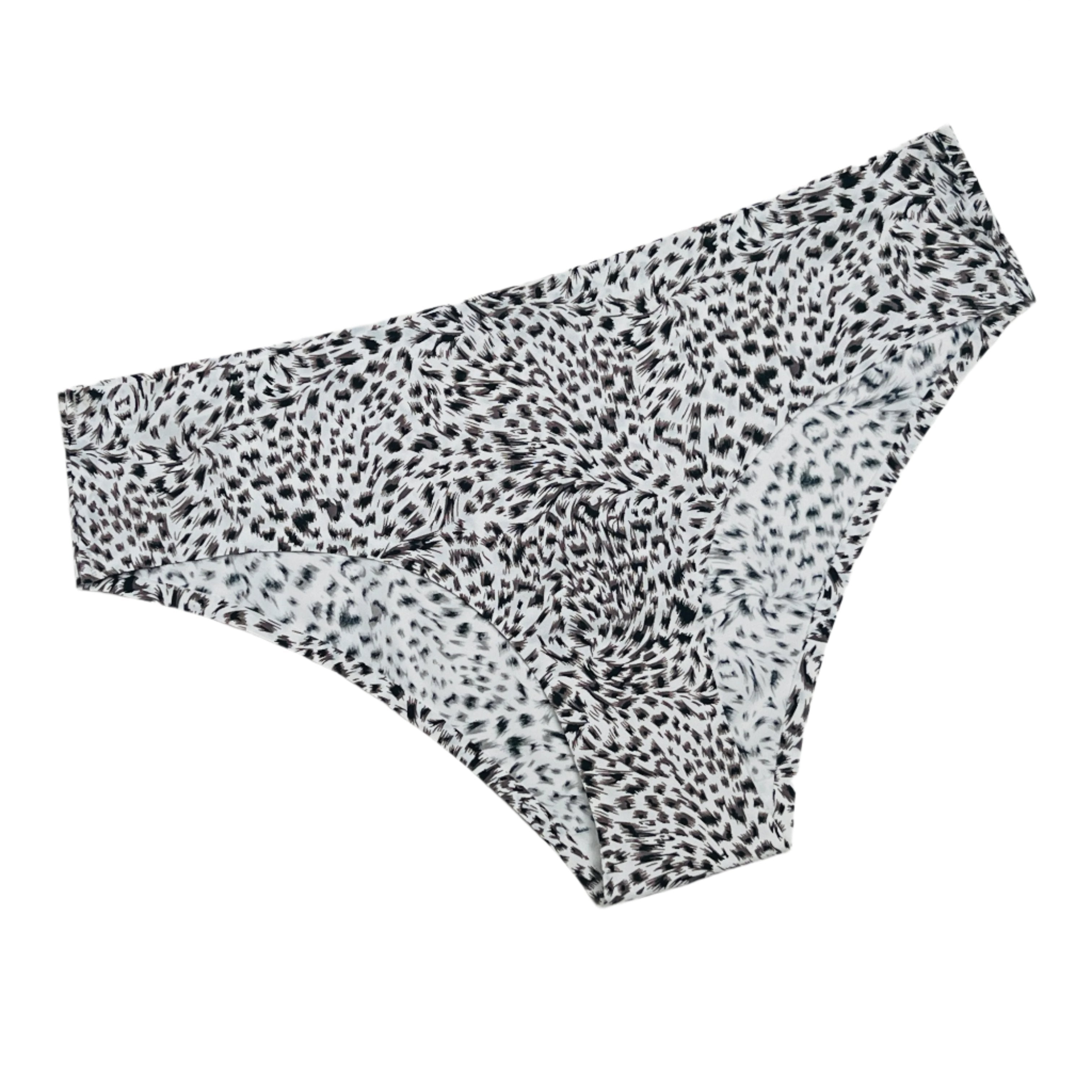 Losha Mid-Waist Laser-Cut Briefs - White Cheetah