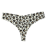Laser-cut thong briefs - cheetah print - CARAMEL