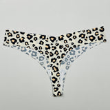 Laser-cut thong briefs - cheetah print - CARAMEL