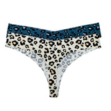 Pack of 2 laser-cut thong briefs - cheetah print