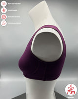 Double-layered modal bra for home, pregnancy, and sleep – wine red