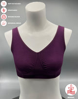 Double-layered modal bra for home, pregnancy, and sleep – wine red