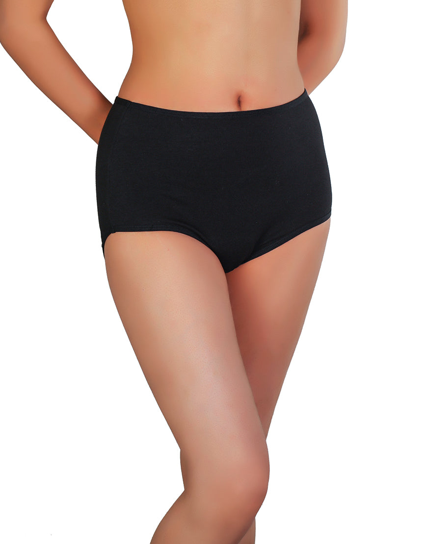 PACK OF 3 LOSHA SUPER SOFT HIGH-WAIST COTTON BRIEFS - ASSORTED