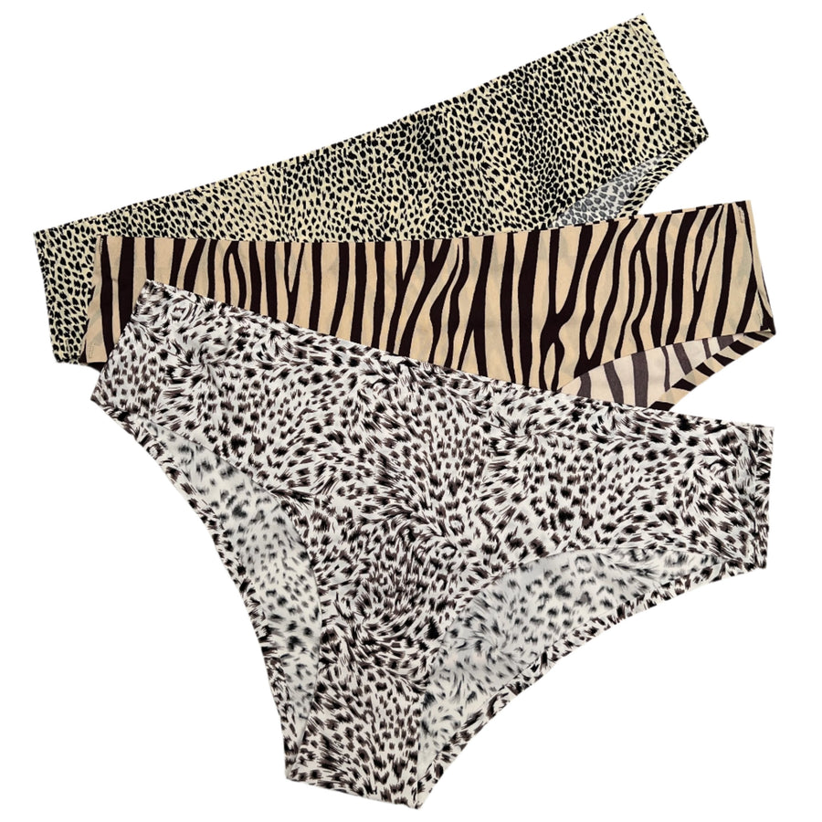 Pack of 3 laser-cut briefs - animal pattern