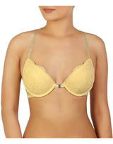 Pack of 2 elegant back lace bras with front opening – Pale Yellow