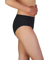 SUPER WEICHER BAUMWOLL-MITTELTAILLEN PERIODEN-SLIP - SCHWARZ