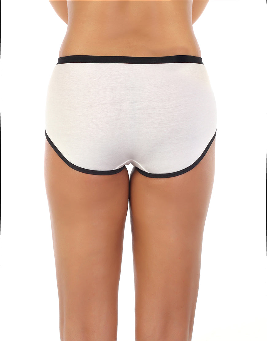 COTTON ATHLETICS STYLE HIPSTER BRIEF - WHITE