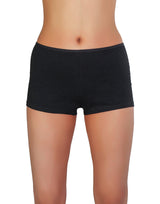 SUPER SOFT BOYSHORTS COTTON PANTIES - BLACK
