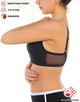 BH mit voller Abdeckung, super Unterstützung, nahtlos geformte Cups, Minimizer – Schwarz