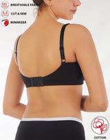 Baumwoll-BH, doppellagig, Sag Lift Minimizer – Schwarz