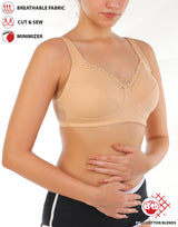 BH mit voller Abdeckung, super Unterstützung, Cut & Sew Cups, Minimizer – Geröstete Mandel