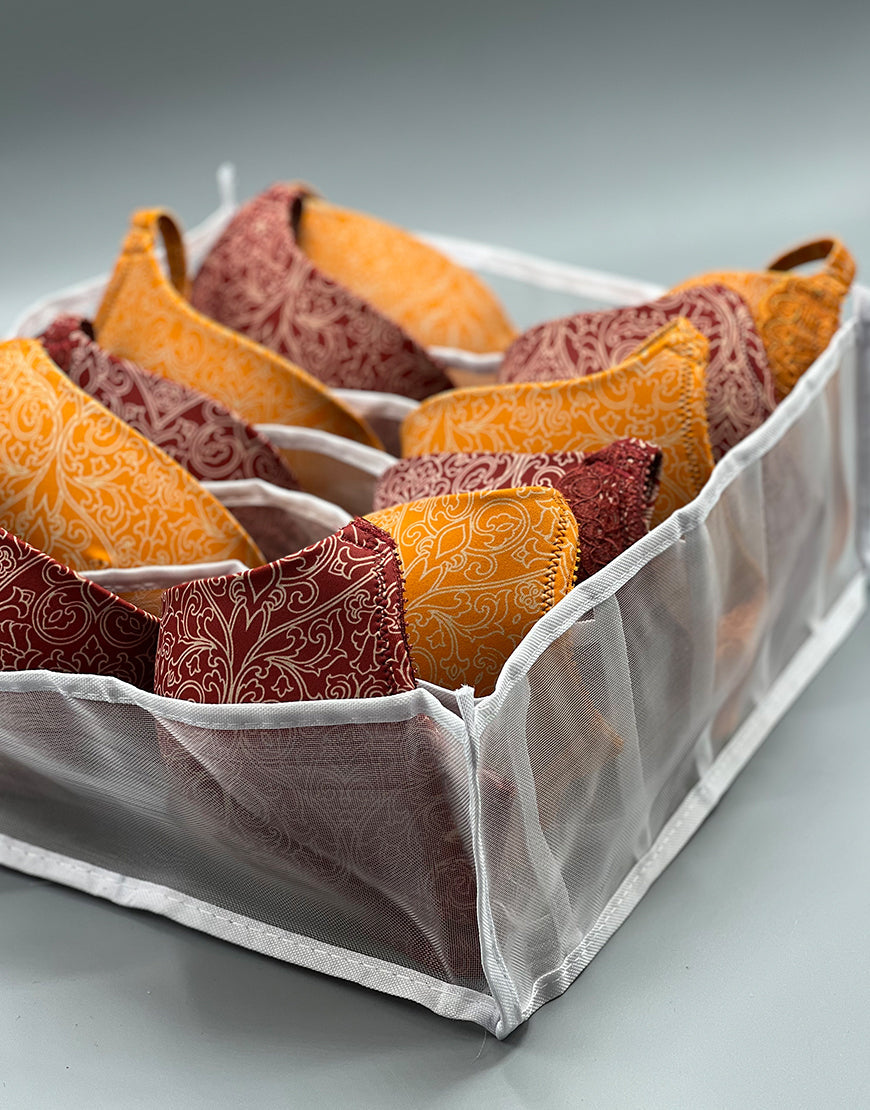 6-Cell Foldable Bra Organizer – White, Large