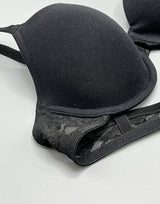 Baumwoll-BH mit Bügel, leicht gepolstert, T-Shirt-Stil – Schwarz