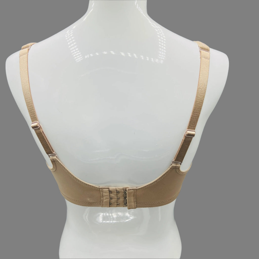 Losha Curvy Double Layer Minimizer Underwire Bra with Lace Detail – Beige