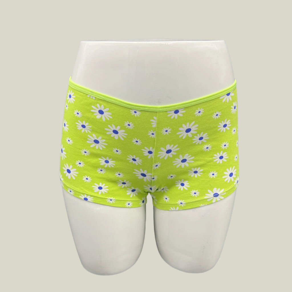 SUPER SOFT BOYSHORTS COTTON PANTIES - Daisy Pattern