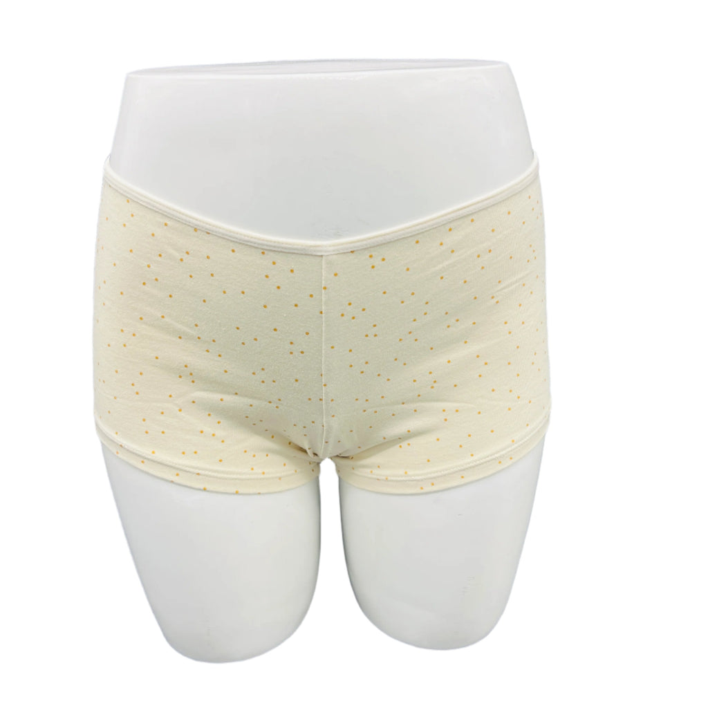 SUPER SOFT BOYSHORTS COTTON BRIEF - GOLDEN DOTS (OFF-WHITE)