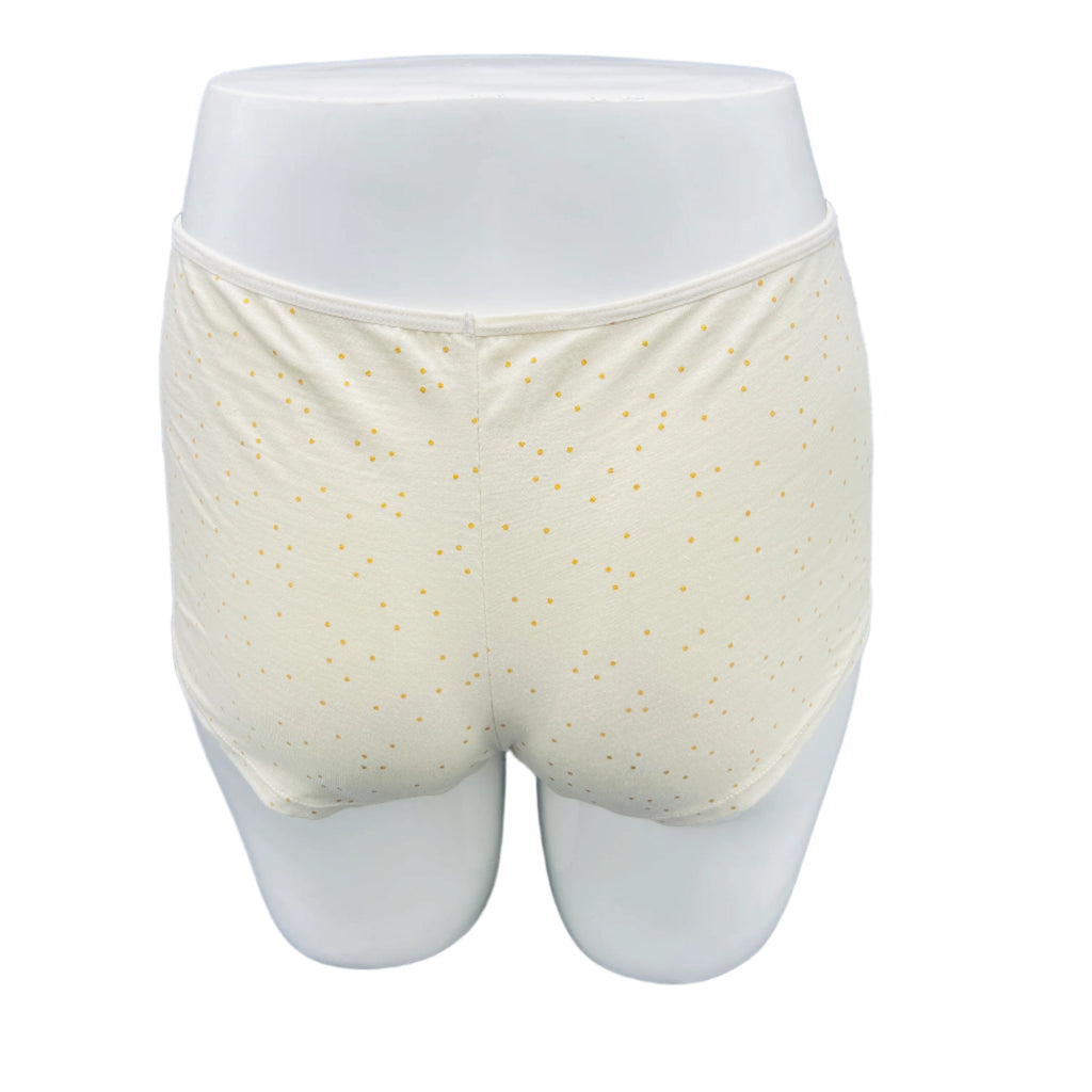 SUPER SOFT BOYSHORTS COTTON BRIEF - GOLDEN DOTS (OFF-WHITE)