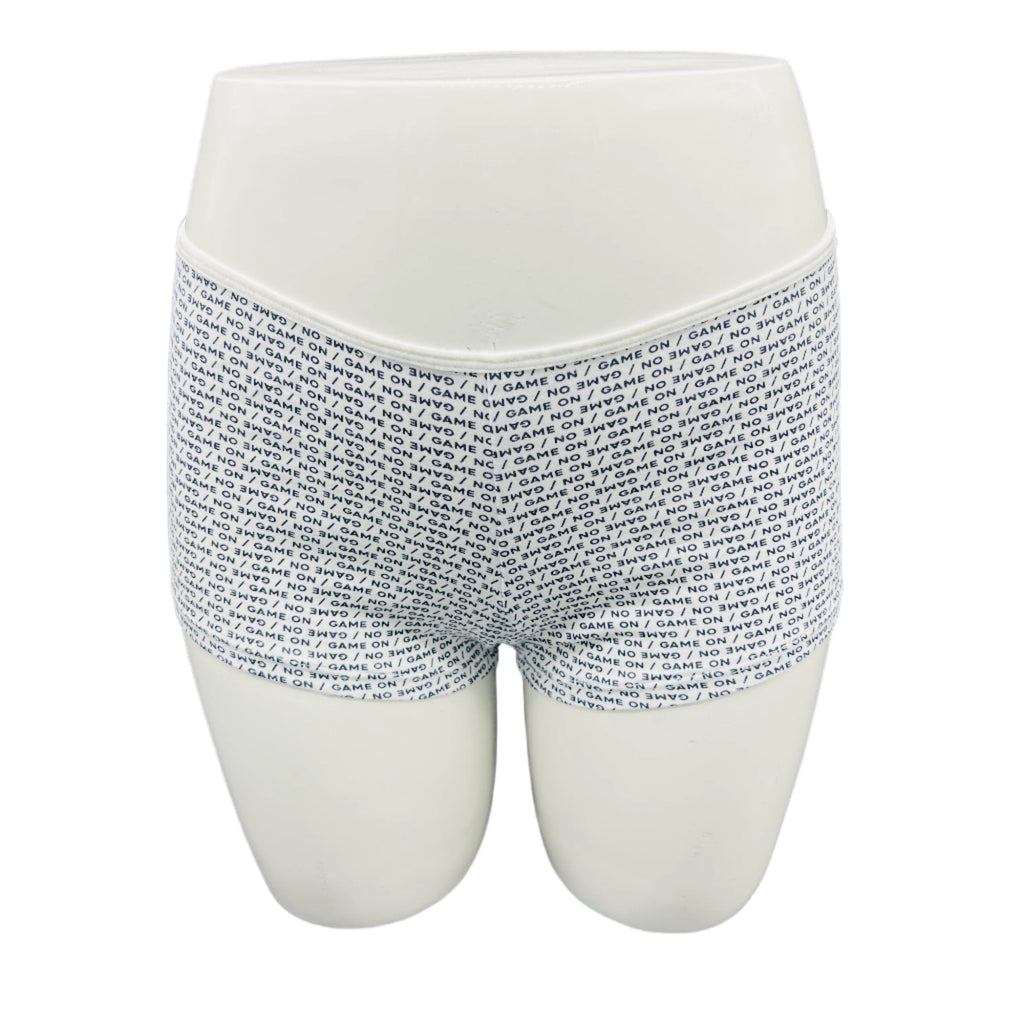 SUPER SOFT BOYSHORTS COTTON PANTIES - GAME ON (WHITE)