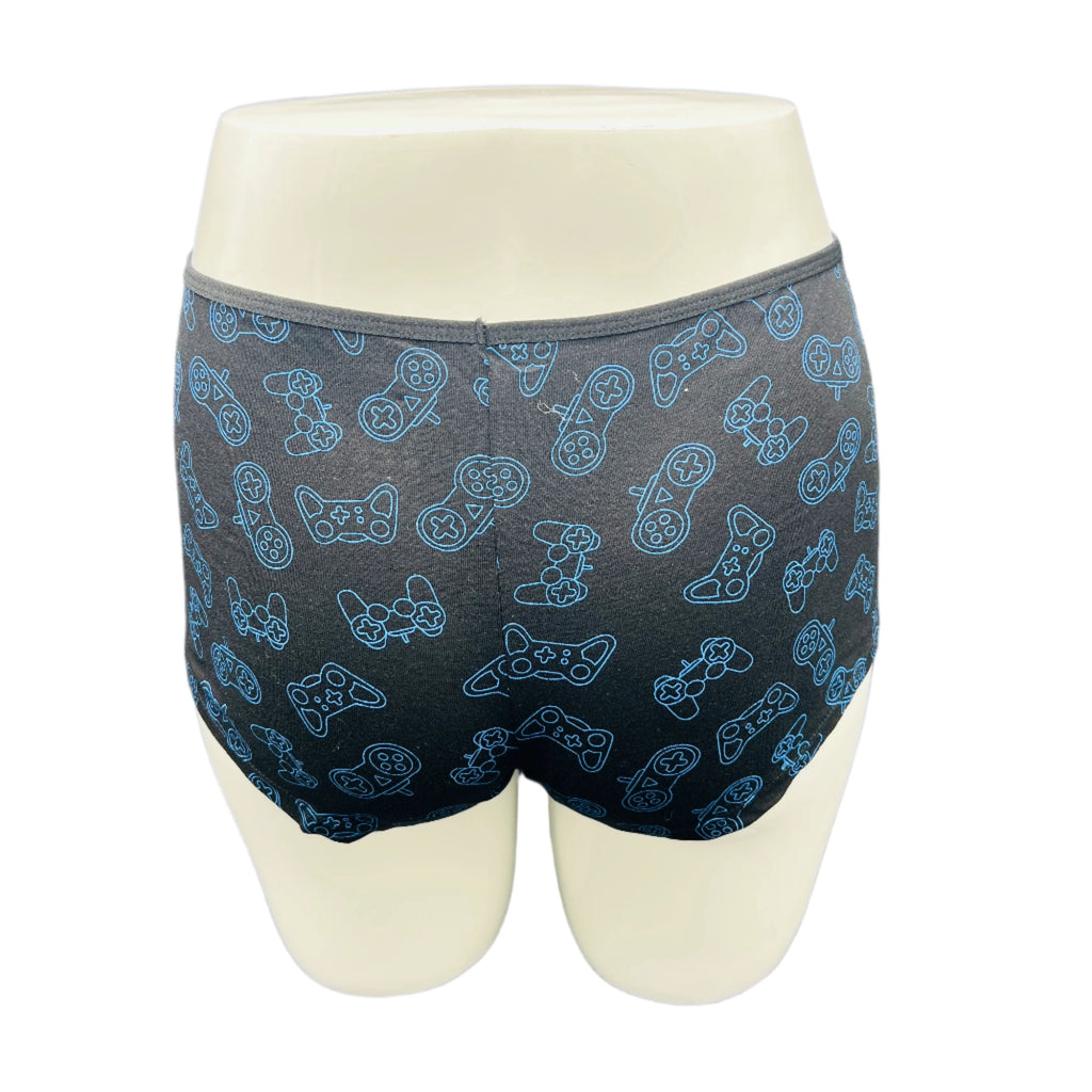 SUPER SOFT BOYSHORTS COTTON PANTIES - GAME BLACK