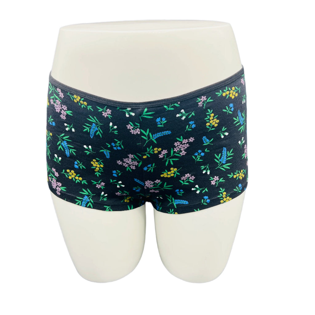 SUPER SOFT BOYSHORTS COTTON PANTIES - FLORAL PATTERN