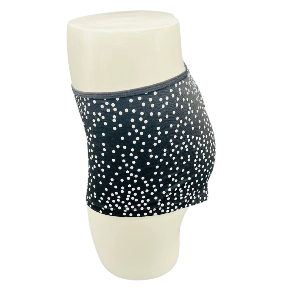 SUPER SOFT BOYSHORTS COTTON PANTIES - DOTS (BLACK)