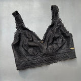 Losha Curvy Doppellagiges Bralette aus durchgehender Spitze – Schwarz