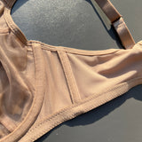 Losha Curvy Doppellagiger Minimizer-Bügel-BH mit Spitzendetail – Beige