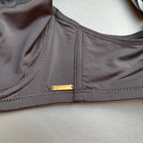 Losha Curvy Doppellagiger Minimizer-Bügel-BH mit Spitzendetail – Schwarz