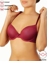Pack of 3 microfiber underwire bras with push-up effect in T-shirt style – Delicacy