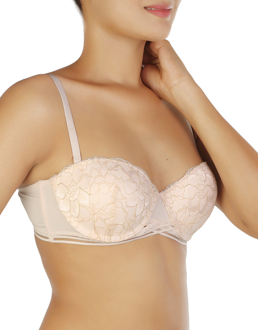 Elegant Lace Push Up Bra Set Cup Level 2 - Delicacy