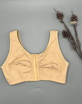 Plus Size Cotton Non-Wired Bra with Darts and Front Closure – Nude