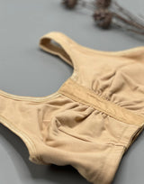 Plus Size Cotton Non-Wired Bra with Darts and Front Closure – Nude