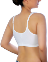 LOSHA Cotton Front Closure Post-Operative Bra with Pockets – White