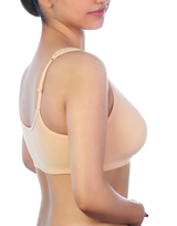 LOSHA Baumwoll-Frontverschluss Post-Operativer BH mit Taschen – Hautfarbe