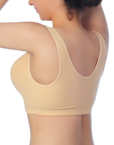 LOSHA Baumwoll-Slip-On Post-Operativer BH mit Frontöffnung und Taschen – Hautfarbe
