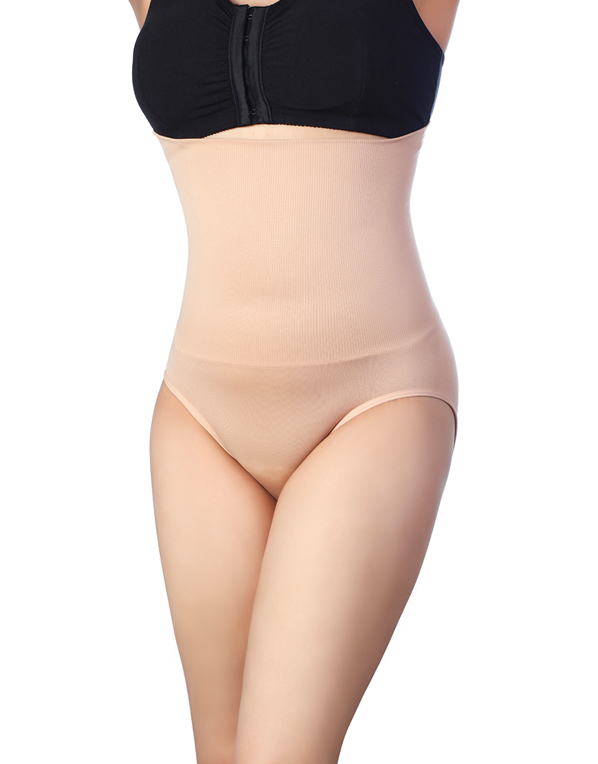 SEAMLESS HIGH-WAIST SHAPING PANTY - SKIN