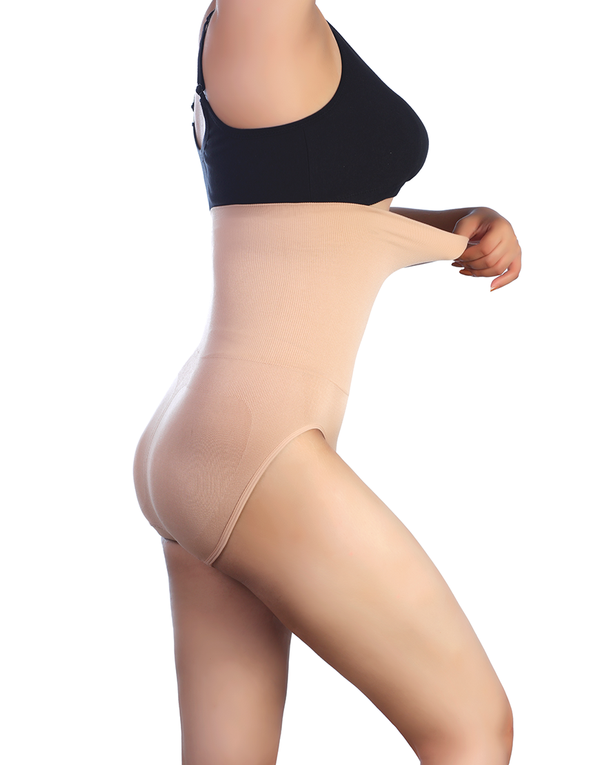 SEAMLESS HIGH-WAIST SHAPING PANTY - SKIN