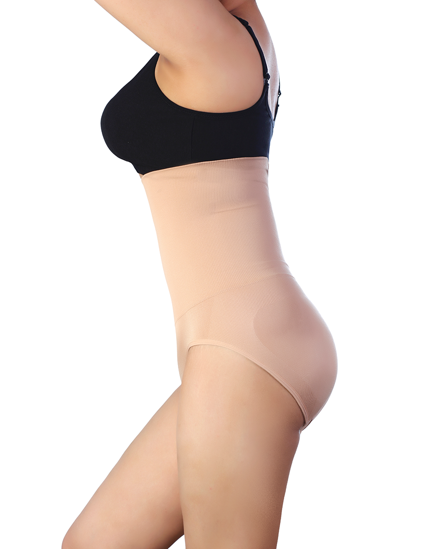 SEAMLESS HIGH-WAIST SHAPING PANTY - SKIN