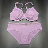 Losha Doppellagiger Bügel-BH mit passender Panty – Violettgrau