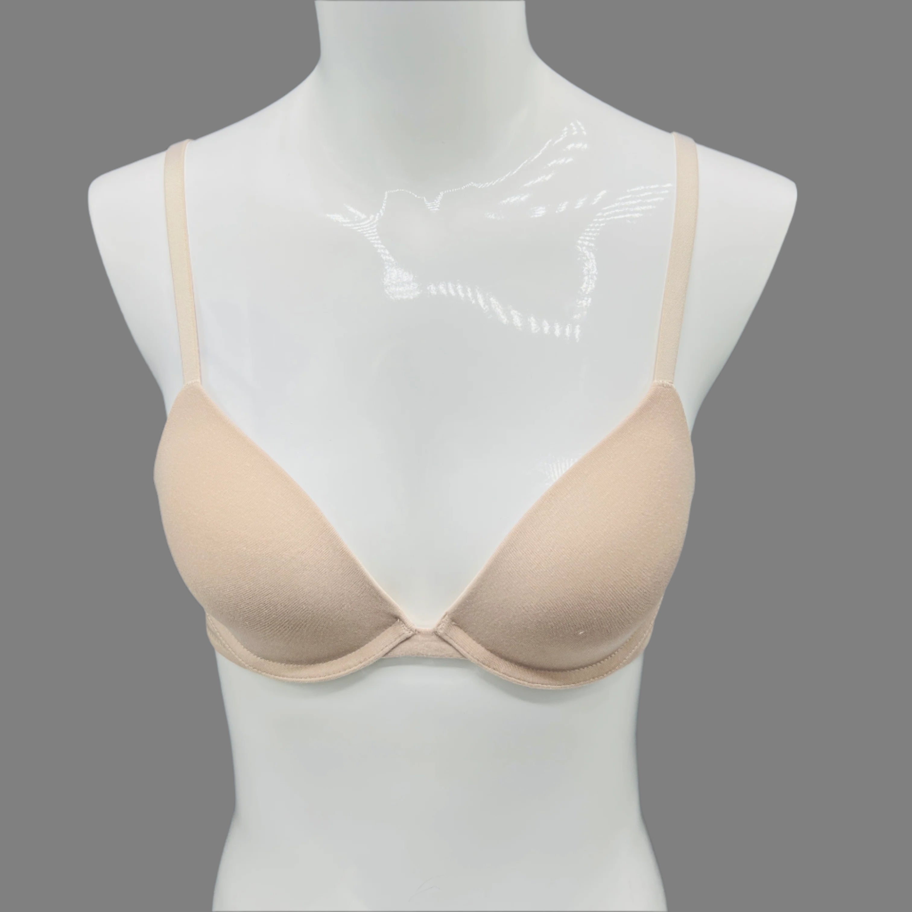 Losha Deep V Lightly Padded Underwire Cotton T-Shirt Bra – Nude