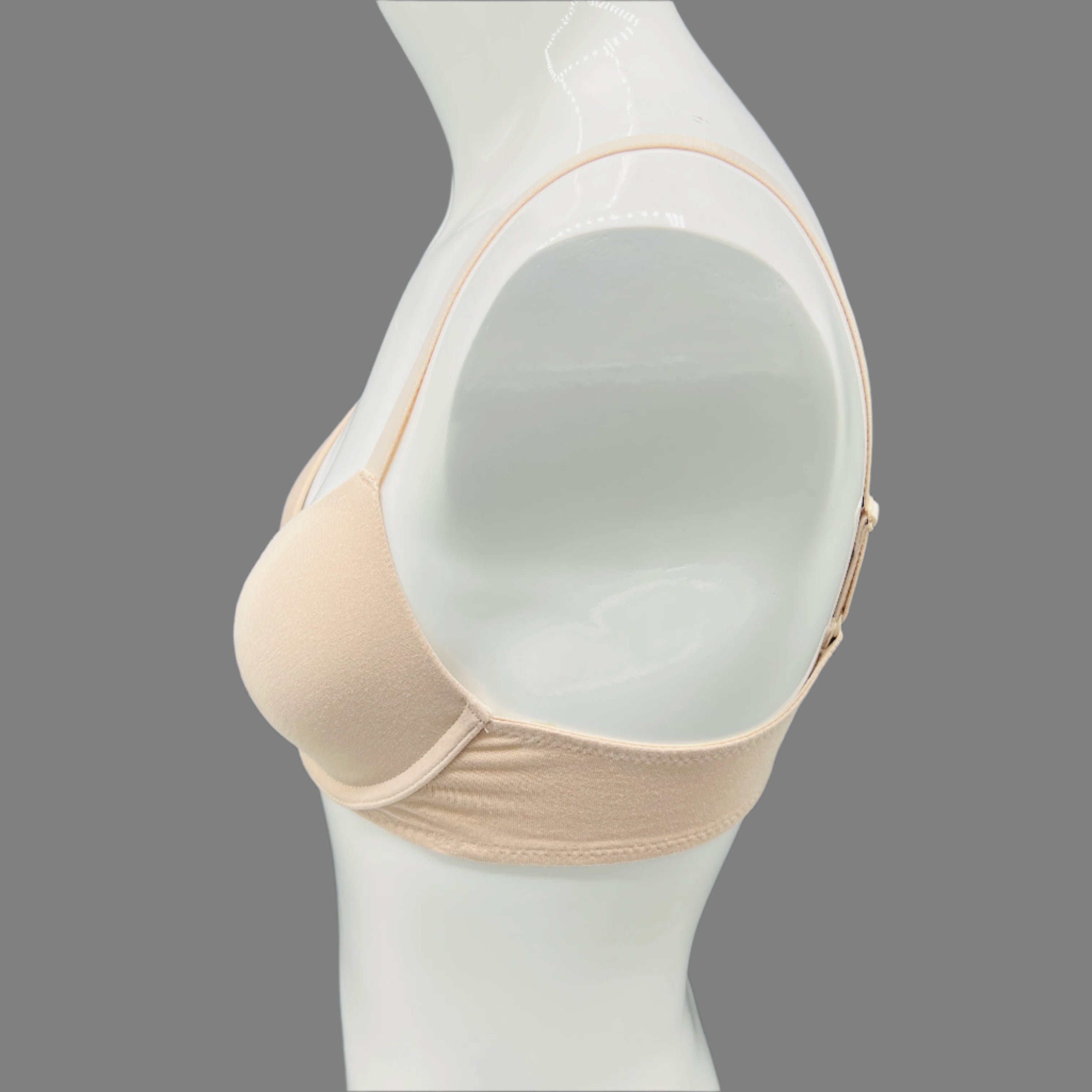 Losha Deep V Lightly Padded Underwire Cotton T-Shirt Bra – Nude