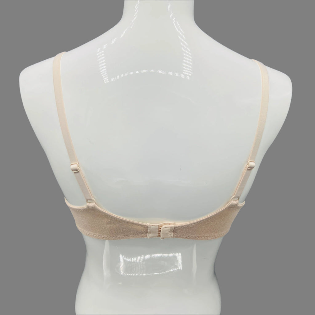Losha Deep V Lightly Padded Underwire Cotton T-Shirt Bra – Nude