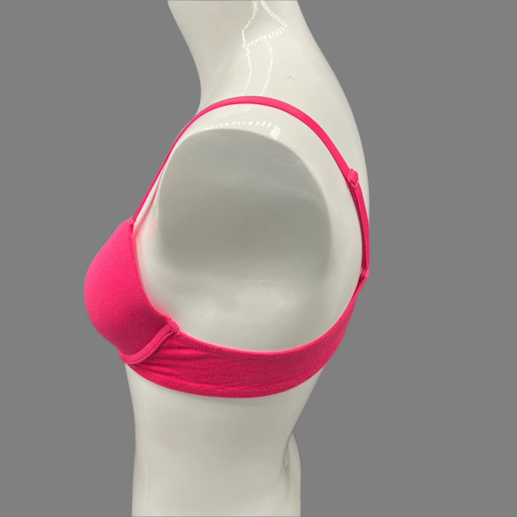 Losha Low-Cut Lightly Padded Underwire Cotton T-Shirt Bra – Barbie Pink