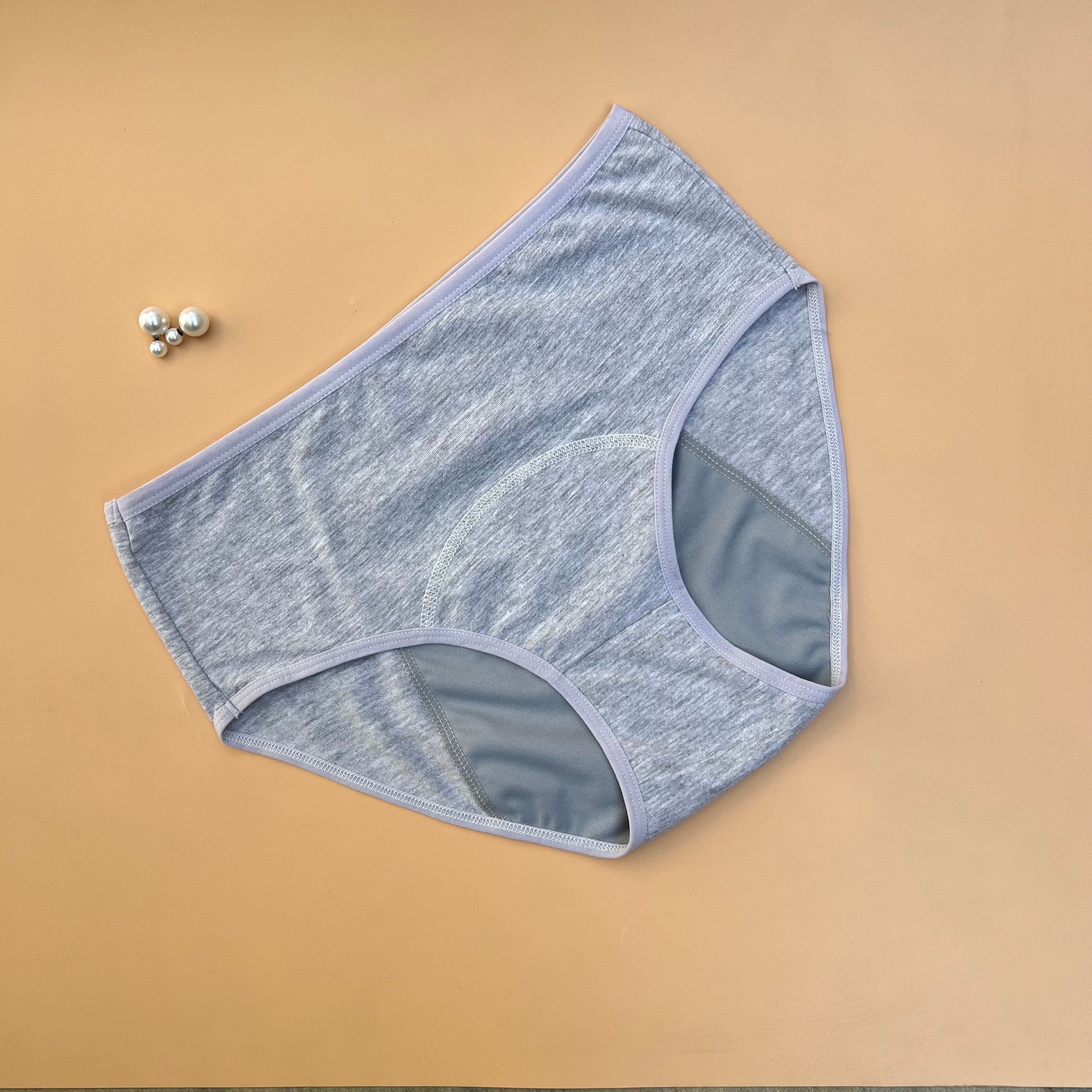 LOSHA SUPER SOFT COTTON HIGH-WAIST PERIOD PANTY - GREY