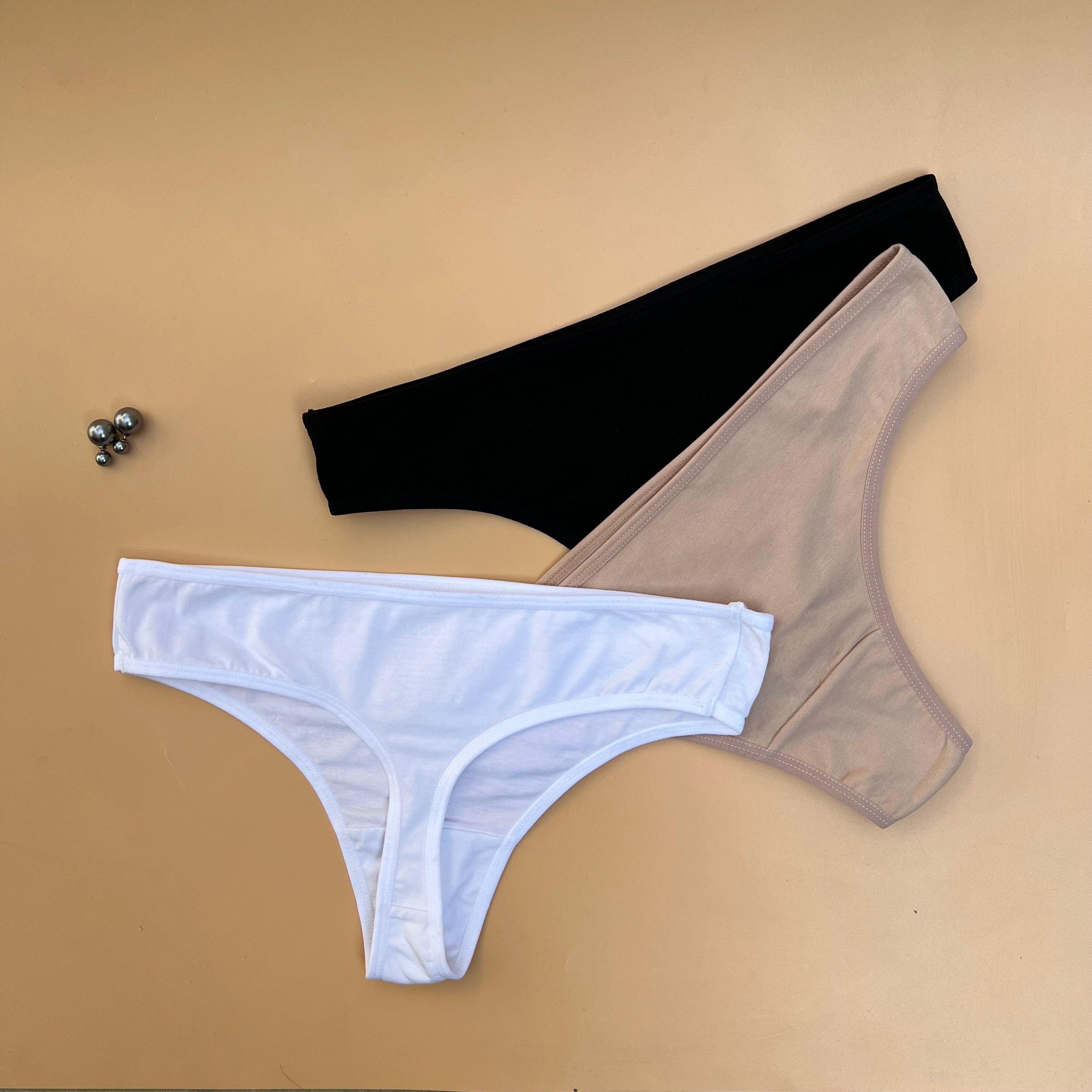 PACK OF 3 SUPER SOFT COTTON THONGS - ASSORTED
