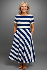 Bellamy™ | Luxury Striped Craft Dress