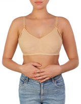 Double-layered nursing bra without underwire – skin-colored