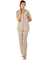 Siesta Cotton Button-Down Shirt and Pajama Set – Spring White